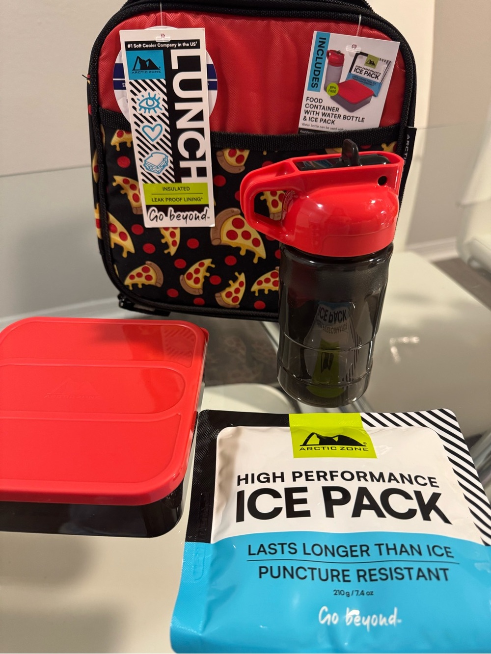 Arctic Zone Kids Pizza Lunch Set with Red Accents
